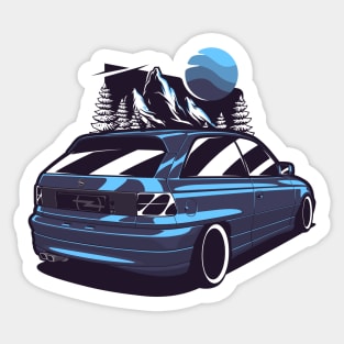 Blue Opel Astra GSI Mountains Sticker